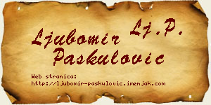 Ljubomir Paskulović vizit kartica